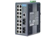 EKI-7556MI - Zarządzalny switch, 16 portów 10/100Mbps i 2 porty światłowodowe do 2km