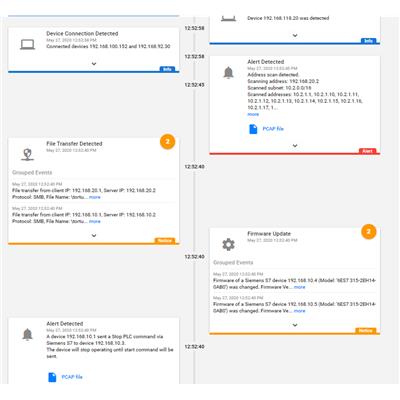 Historia zdarzeń w platformie CyberX, źródło: ASTOR 