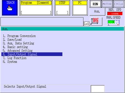 04_Kurs_EthernetIP_w_robotach_Kawasaki_odc3_Widok menu aux na teach pendancie w robocie Kawasaki.png