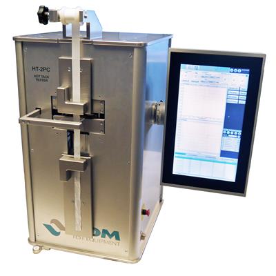 Przyczepność na gorąco jest testowana w laboratoriach – wraz z innymi podstawowymi właściwościami, takimi jak tarcie, grubość i wytrzymałość na rozciąganie – przy użyciu takich maszyn jak HT-2PC firmy