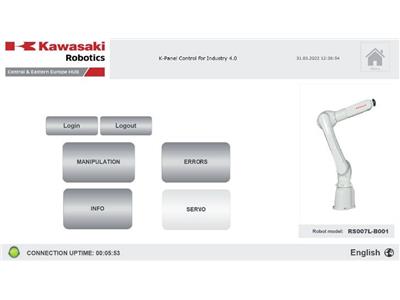 Aplikacja wizualizacyjna robota Kawasaki. Źródło: ASTOR