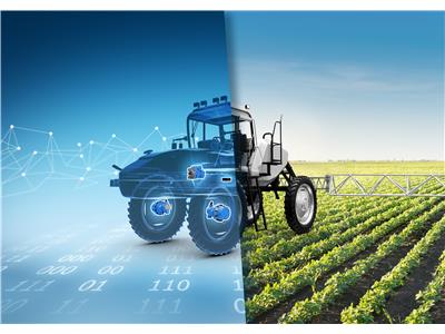 Hydrostatyczny napęd jazdy AgDrive, rozdzielacze sekcyjne SB24/SB34 z zaawansowanymi funkcjami roboczymi oraz radarowy system zapobiegania kolizjom do maszyn roboczych. (Źródło: Bosch Rexroth)