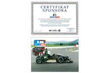 Certyfikat sponsora od Cerber Motorsport