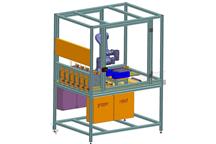 Elementy Elesa+Ganter wzrobotyzowanym stanowisku do programowania sterowników.