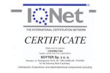Certyfikat ISO 9001 dla Soytera