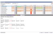 Zrzut ekranu z panelu tworzenia grafiku pracy zmianowej na dany miesiąc